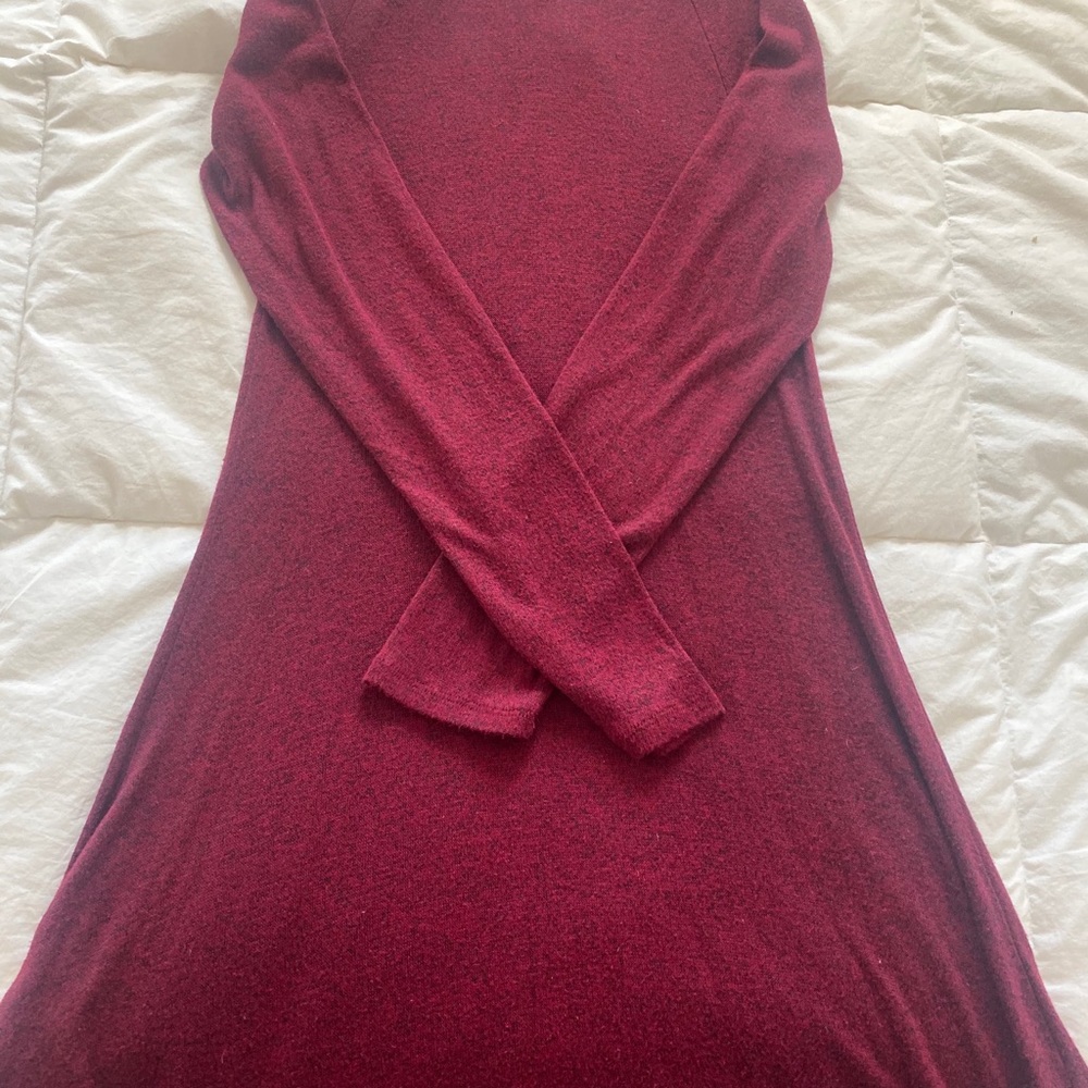 Trendyland Long Sleeve Maroon MidiDress